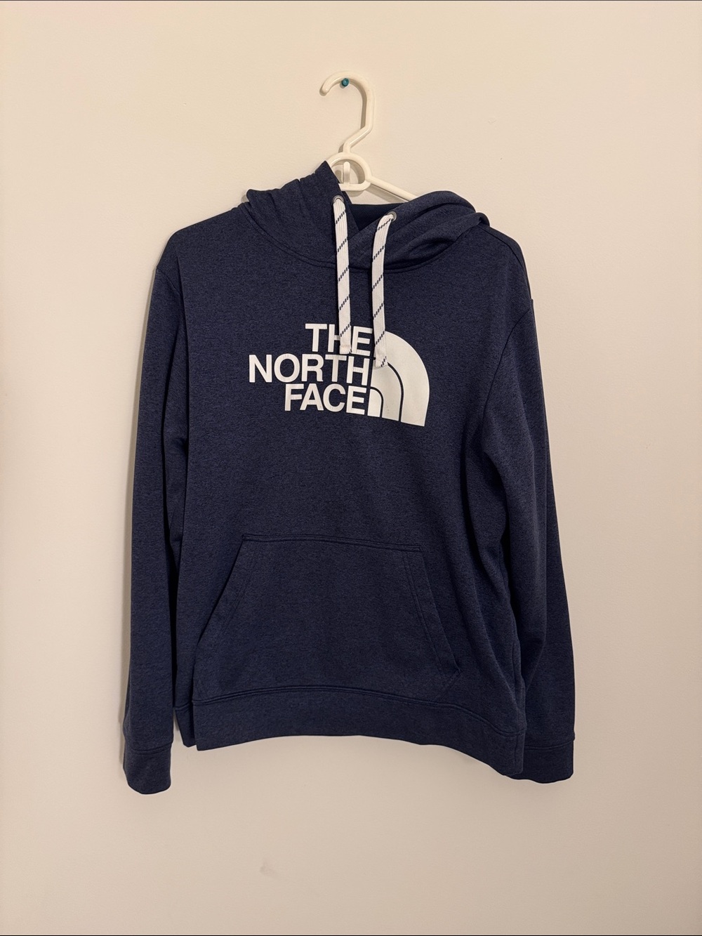The North Face Men's Navy Crewneck Sweatshirt with White Logo